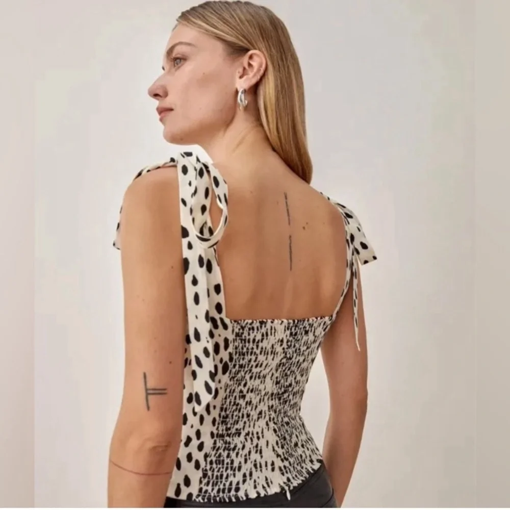 Reformation Ellora Bow Tie Corset Style Tank Top 6 SM $148 - Picture 2 of 6